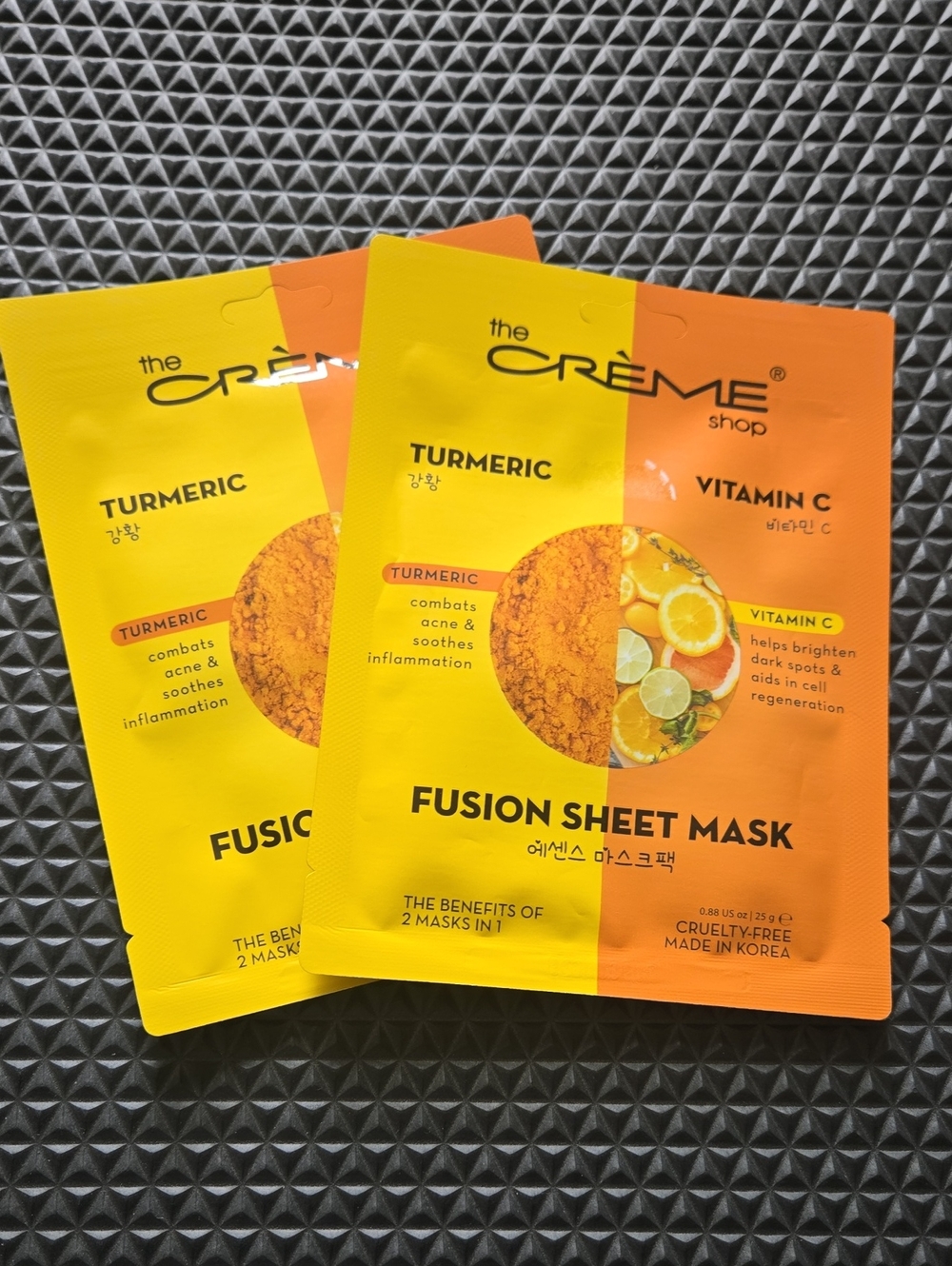 The Creme Shop Turmeric & Vitamin C Fusion Sheet Mask.  2 Packs